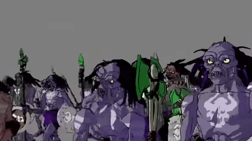 Above: two more screenshots from the animation test footage