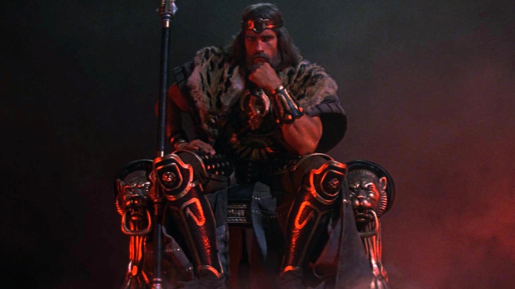 Arnie in old age makeup as King Conan at the end of CONAN THE BARBARIAN (1982). Is present-day Arnie too old to play King Conan now?