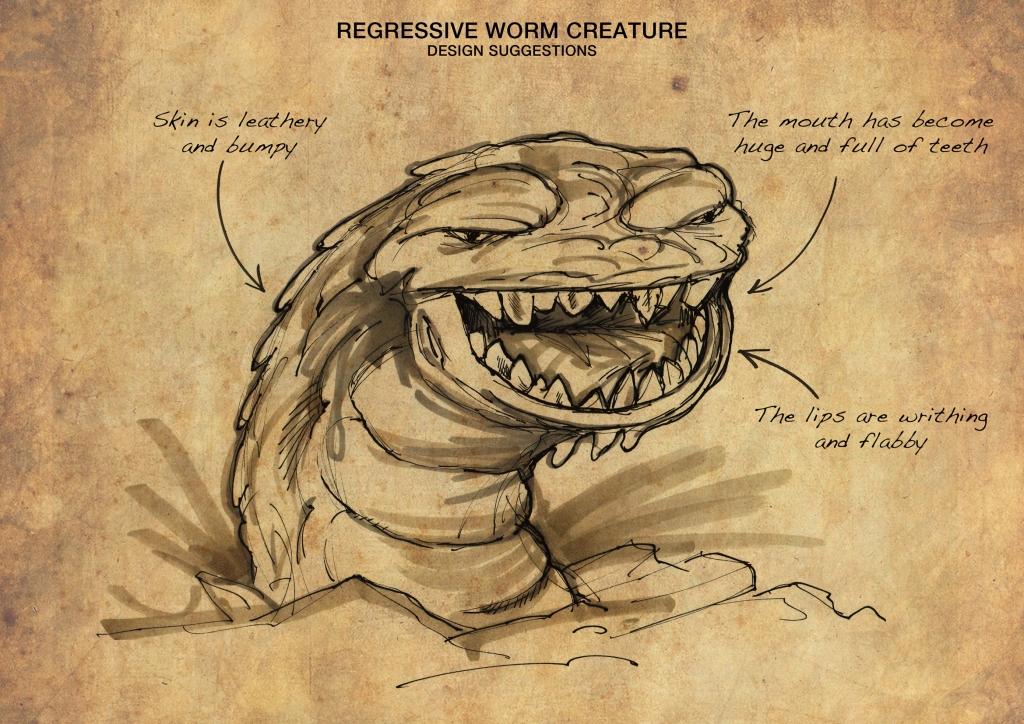 An alternative concept design for the regressive worm creature