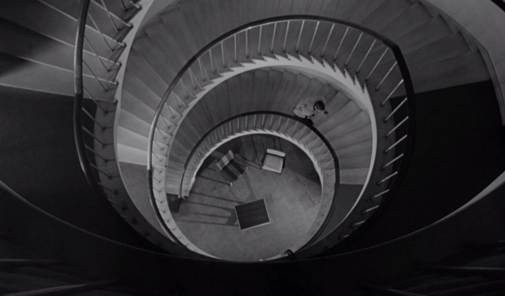 A cool shot of a spiral staircase