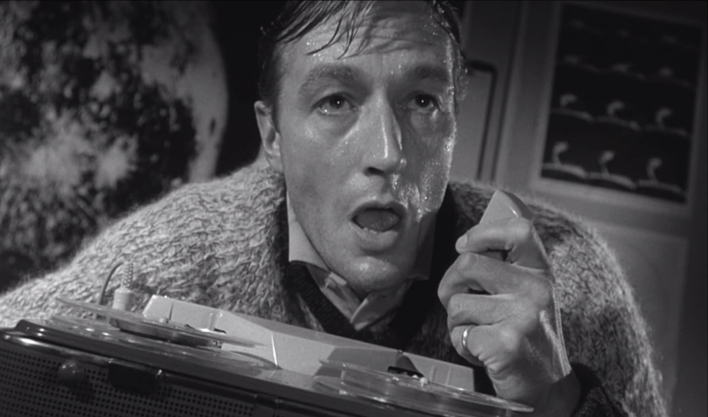 Dr. Mark Davidson (Neville) records his outlandish story