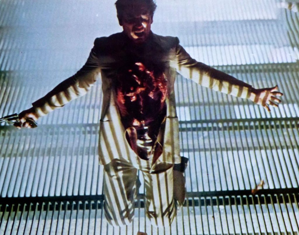 Above: some of the many bloody scenes from the movie