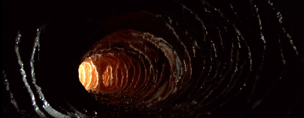 Martian tunnel seen in a flashback