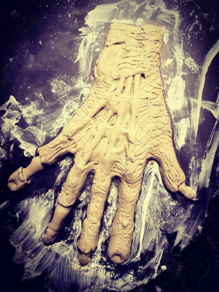 Sculpt of the Soldier Zombie's gnarly hand