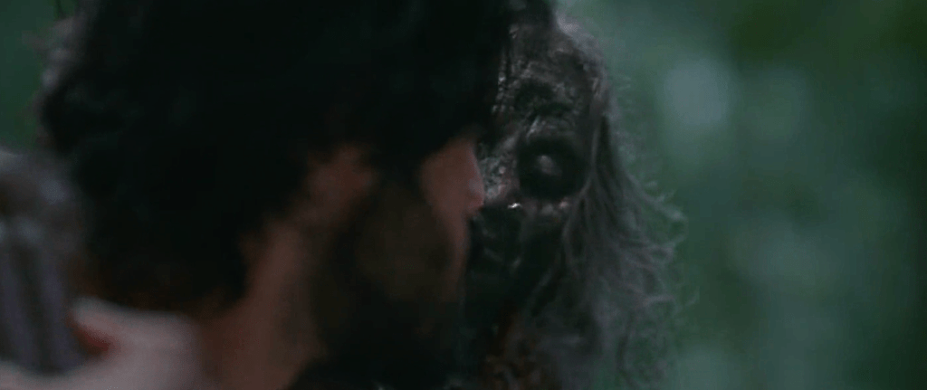 A character thinks he has his arm around an injured friend... but it's actually Pechi!