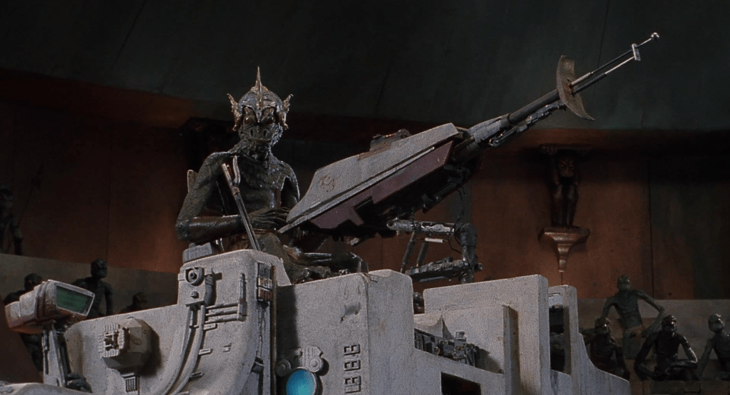 A stop-motion alien lizard-man with a ray gun, as seen in the finished film. What's not to like?!