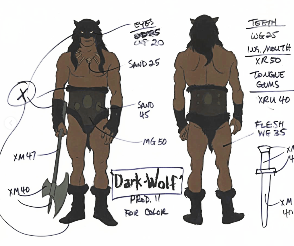 Above: two Darkwolf model sheets