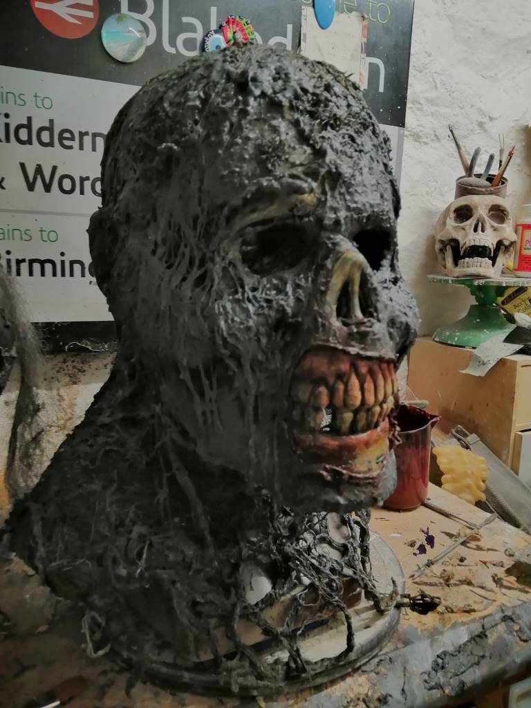 This is the Oiler Zombie prior to painting. The finished version will be burnt on one side