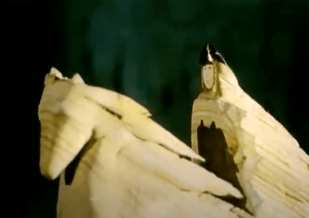 This heroic piece of wood is shaped like a knight on a horse!