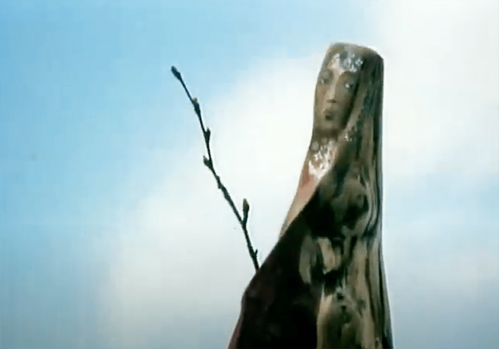 This stick has a woman's face