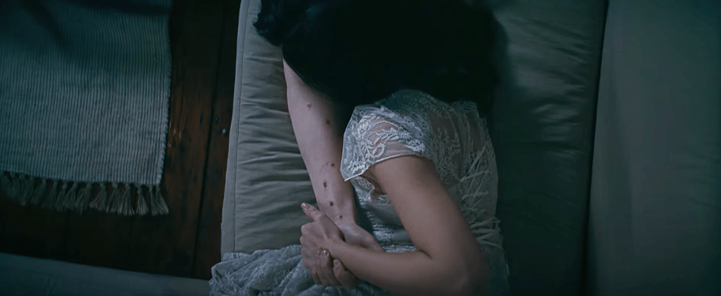 Vampire victims in this film always have puncture marks on their arms