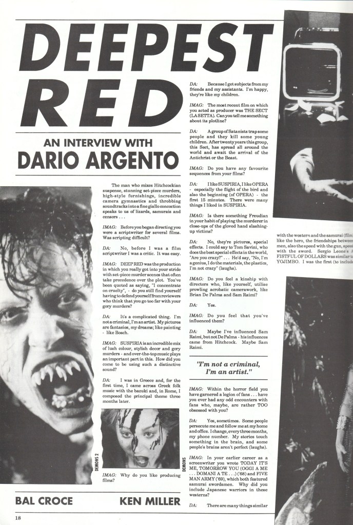 Dario Argento page scan
