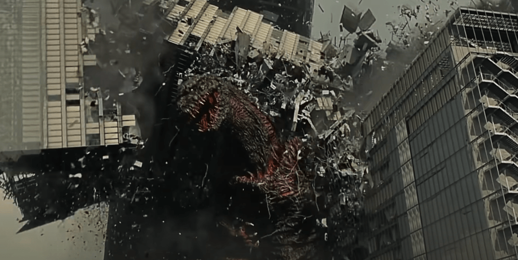 This is a Godzilla film, so there's lots of devastation!