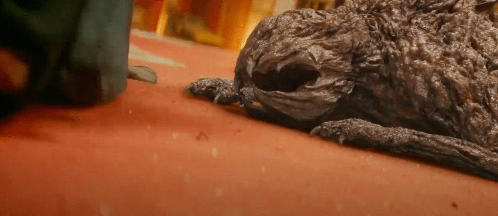 One of the smaller mist monsters is killed