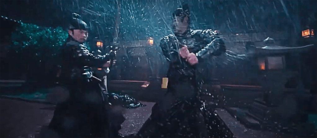 This film boasts a pretty neat nighttime sword sword fight in the rain!