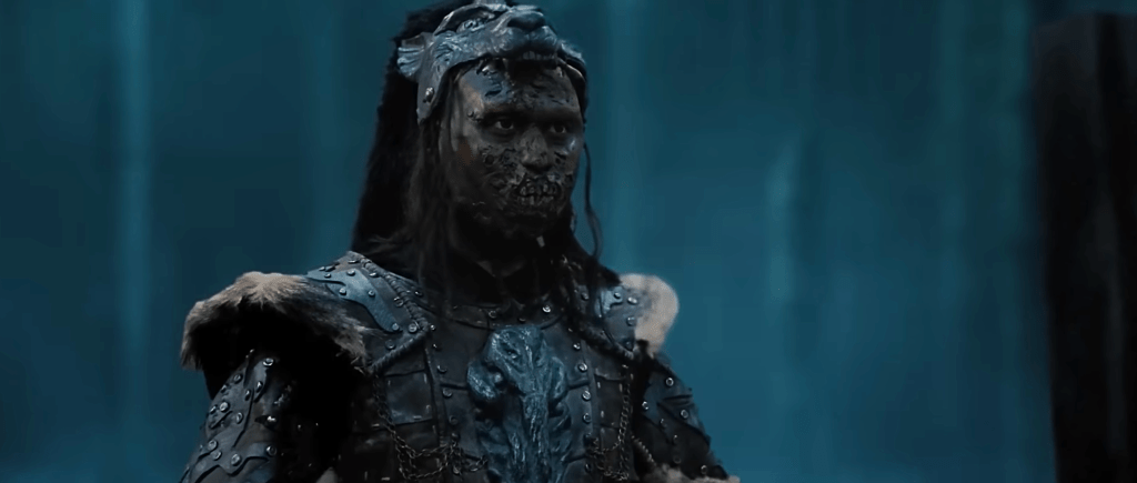 Above: two shots of the reanimated warrior,. who sports a rather cool-looking helm