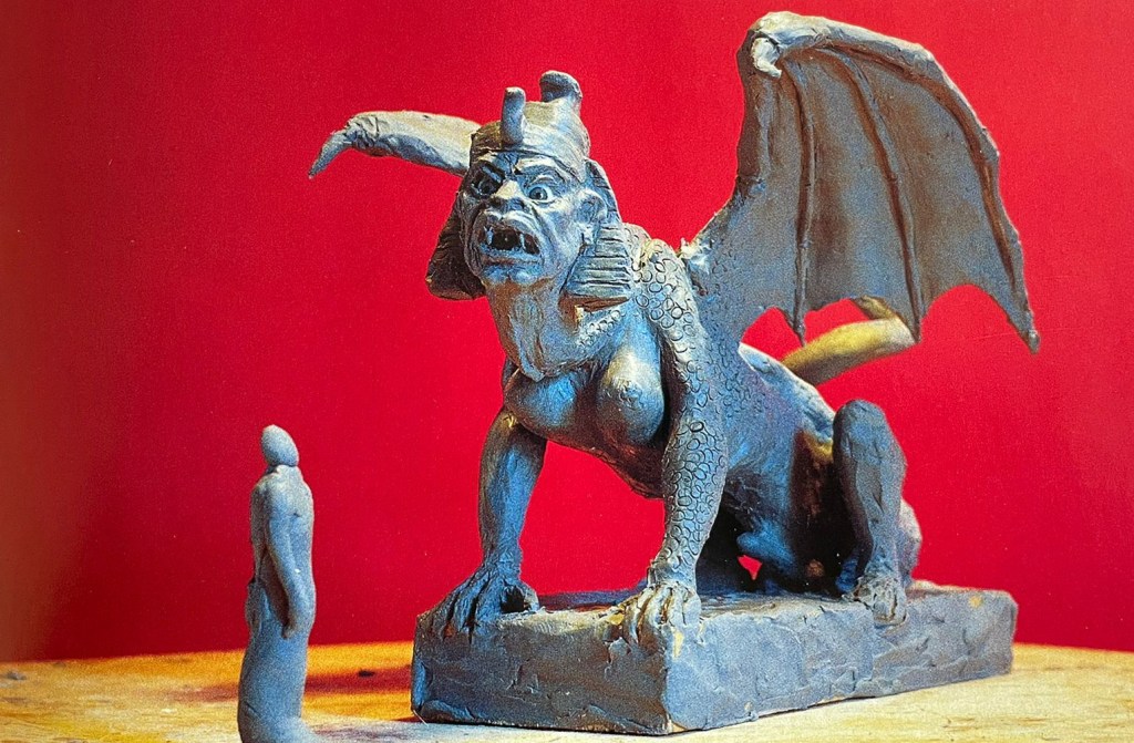 A clay model of the Sphinx created by Ray for the project FORCE OF THE TROJANS, a movie that never got made. What a shame!