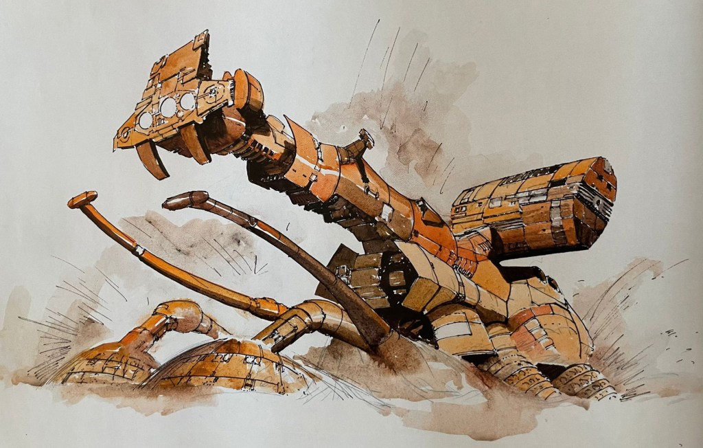 One of sci-fi artist Chris Foss’ spaceship concept drawings he did for the unmade film SINBAD GOES TO MARS