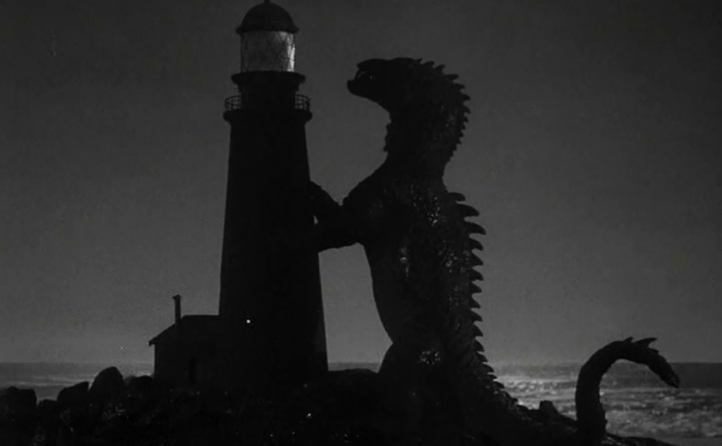 The Rhedosaurus attacks the lighthouse!