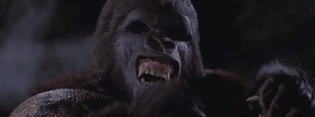 Rick Baker as Kong in the 1976 version of KING KONG