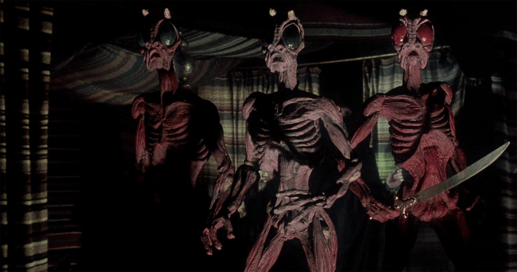 The horned, skeletal, bug-eyed zomboid ghouls from SINBAD AND THE EYE OF THE TIGER