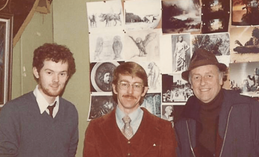 Animators Steve Archer, Jim Danforth and Ray Harryhausen