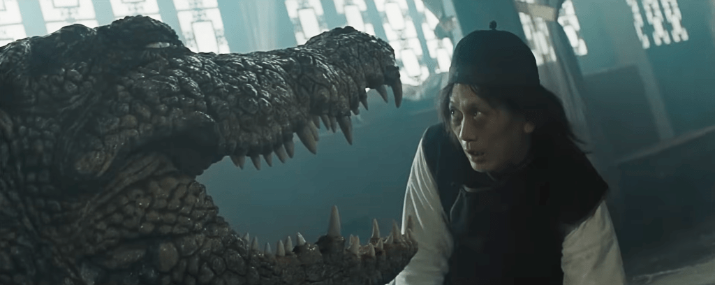Drug-addled Official Zhao comes face-to-face with a croc!