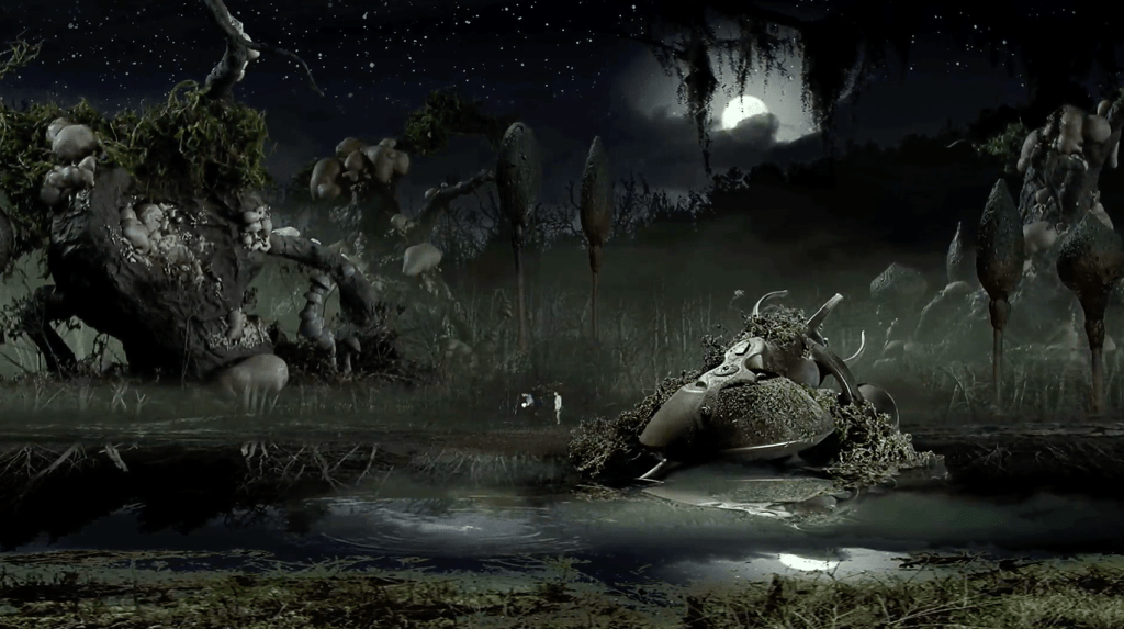 The crashed alien spacecraft