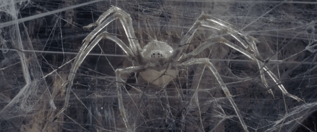 A front view of the amazing stop-motion Crystal Spider that appears in Krull