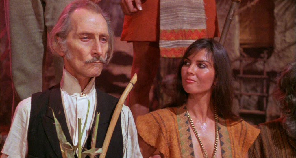 Peter Cushing and Caroline Munro
